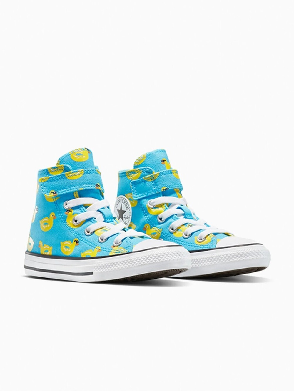 Converse Kids Turquoise High-Top Sneakers with Yellow Duck Print